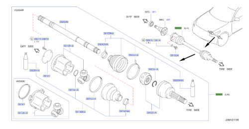 عكس امامي انفتني FX35-FX50-QX70يسار 2009/2018
