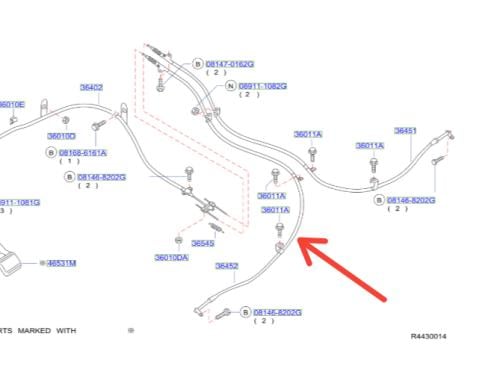 سلك جلنط خلفي يسار نيسان ارمادا 2006/2015