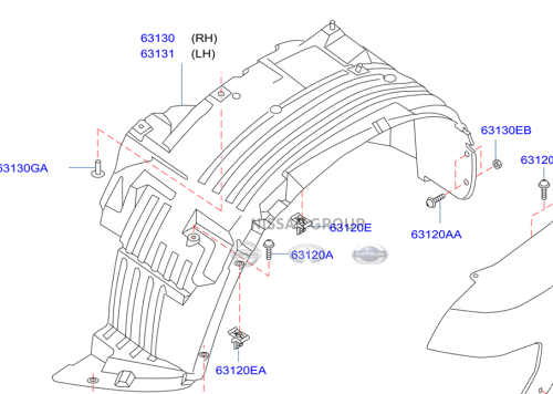 بطانة رفرف امامي انفنتي QX56 200/2008