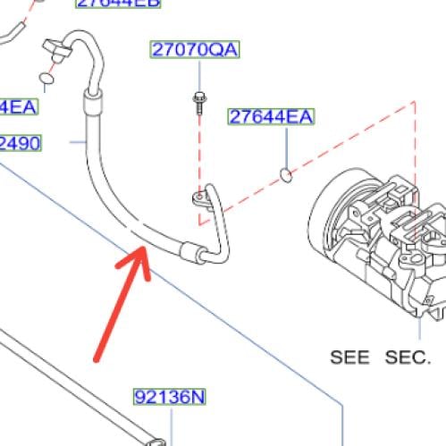 لي الحار للكمبروسر نيسان مكسيما 2010/2015