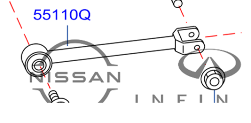 جلبة ذراع سحب خلفي انفينتي FX 2007/2005