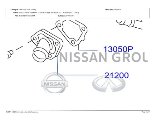 كوع وبلف حراره انفنتي FX45/35 ( 2003 - 2008 )