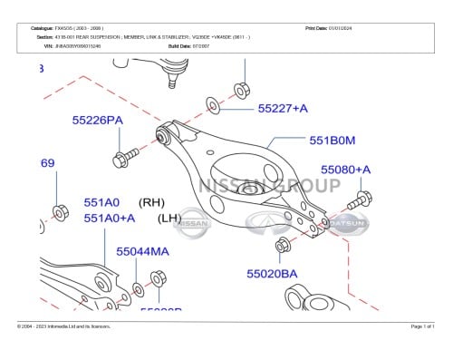 مقص الياي خلفي  انفنتي FX35 2006/2008