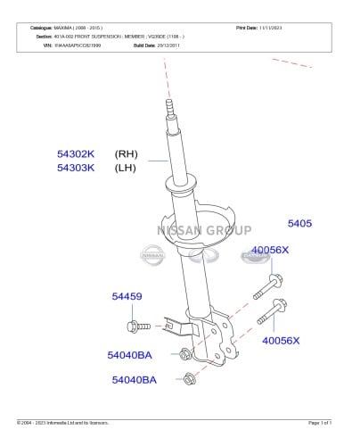 مساعد امامي نيسان مكسيما 2010/2015