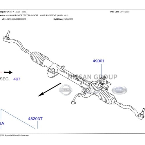 علبة دركسون تحت  انفنتي FX 2008/2012