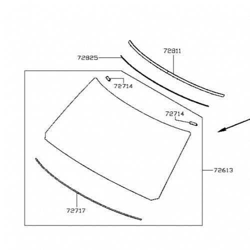 زجاج امامي باترول 2017-2020 - حسب رقم الهيكل