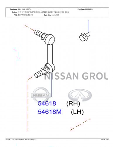مسمار توازن امامي انفنتي G35