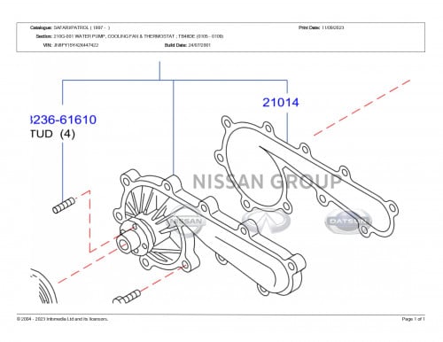طرمبة ماء نيسان باترول 2001/2009