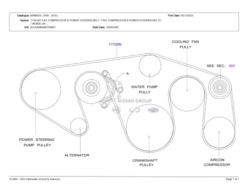 سير مروحه ودينمو ارمادا 2005/2015