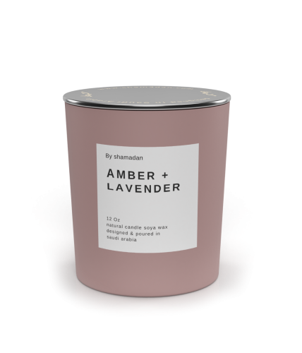 شمعة Amber + Lavender برائحة عنبر اللافندر