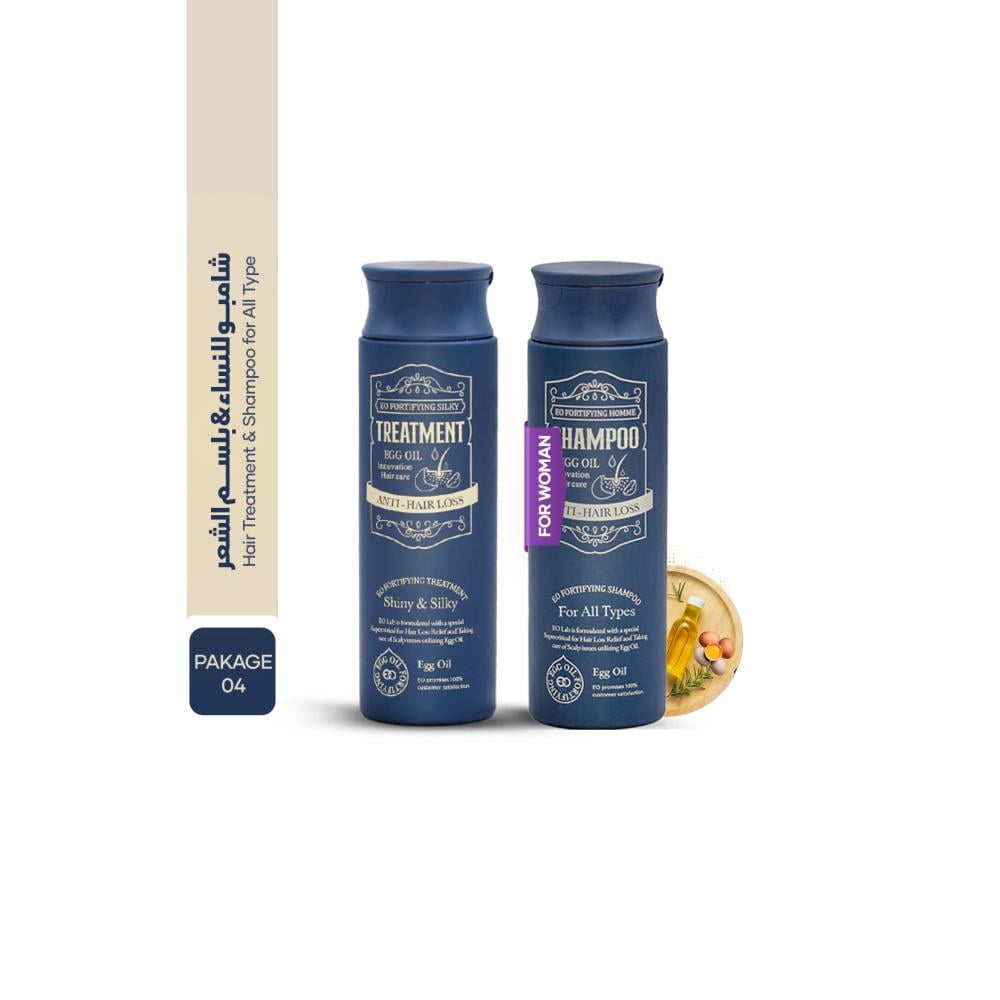 بكج شامبو  ( إي أو ) الكوري المضاد لتساقط الشعر للرجال والنساء + بلسم حريري
