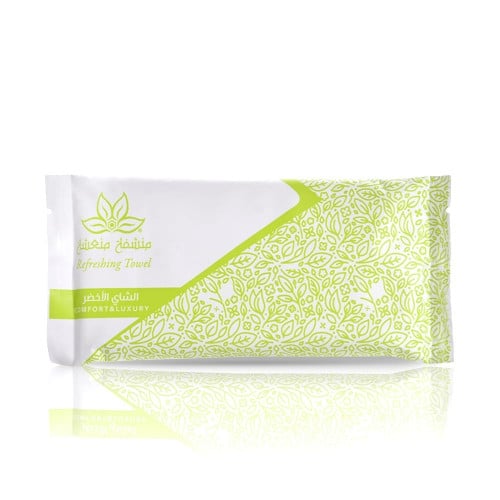منشفة منعشة برائحة الشاي الاخضر - اخضر