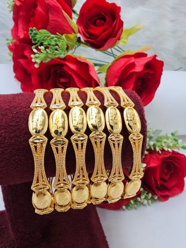 بناجر نسائية مطليه ذهب 6 حبات