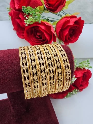 بناجر نسائية مطليه ذهب 6 حبات