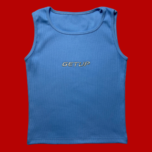 Blue t-shirt cut