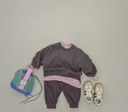 COTTON SWEAT SET - CHARCOAL