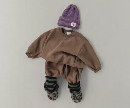 CHOCOLATE BROWN - FLEECE SWEAT SET