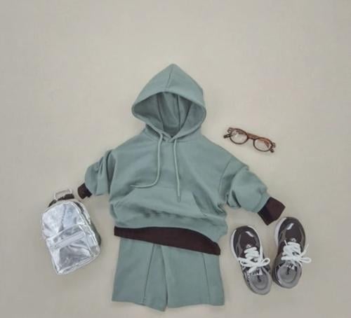 COTTON HOODED SET - OLIVE