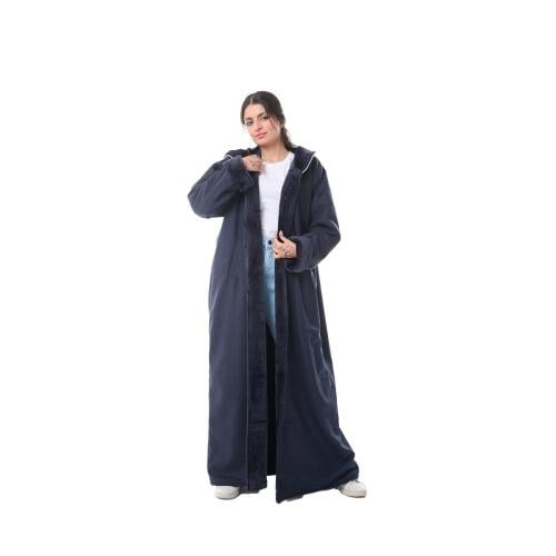 فروة شال كشميري جوخ لون كحلي