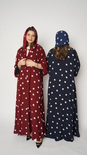 عبايه دبل فيس منقطة