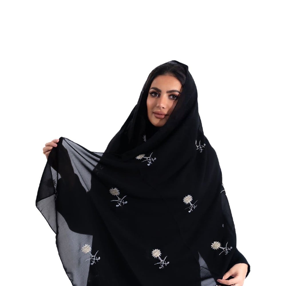 طرحة سوداء سيفين و نخلة