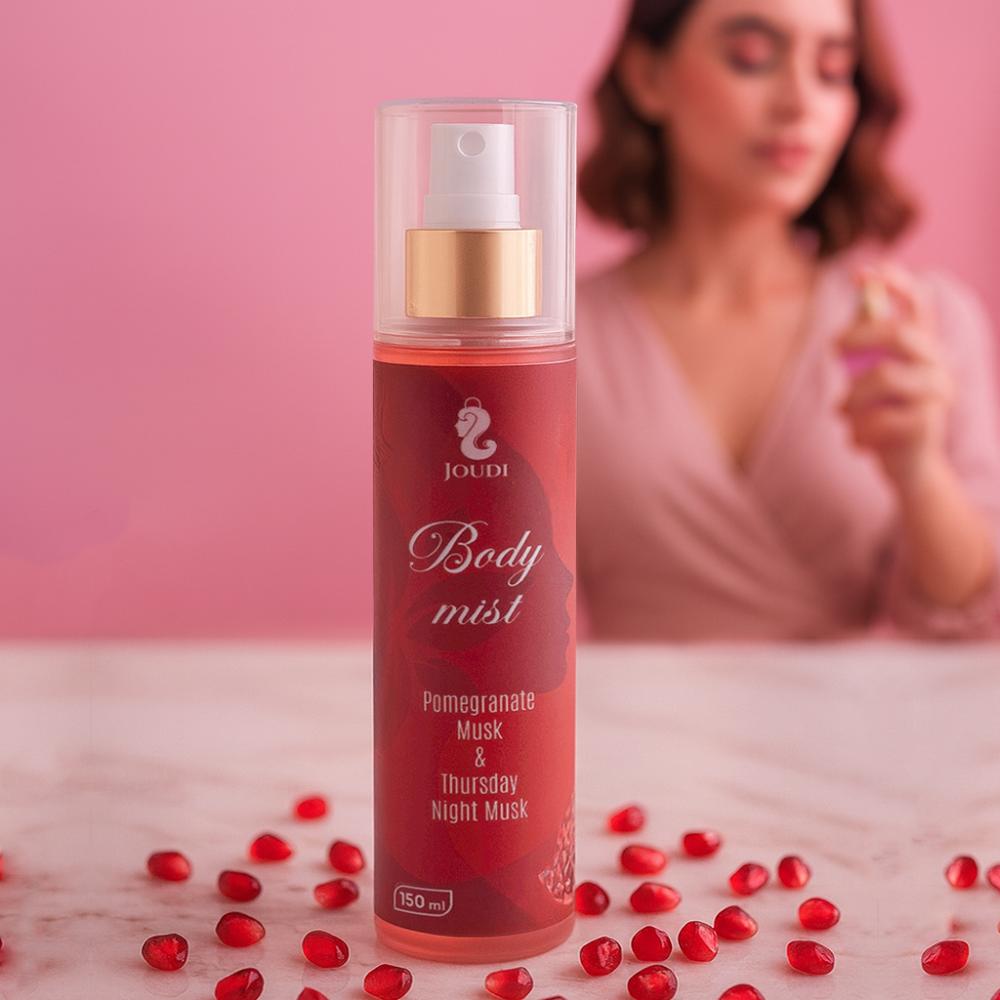 body mist __ بودي ميست معطر للجسم برائحة مسك ليلة الخميس ومسك الرمان