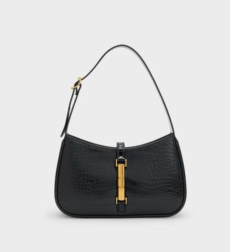 Cesia Croc-Effect Metallic-Accent Shoulder Bag من...