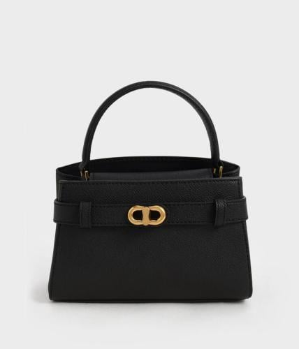 Aubrielle Metallic-Buckle من تشارلز آند كيث - اسود