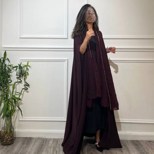 Burgundy abaya