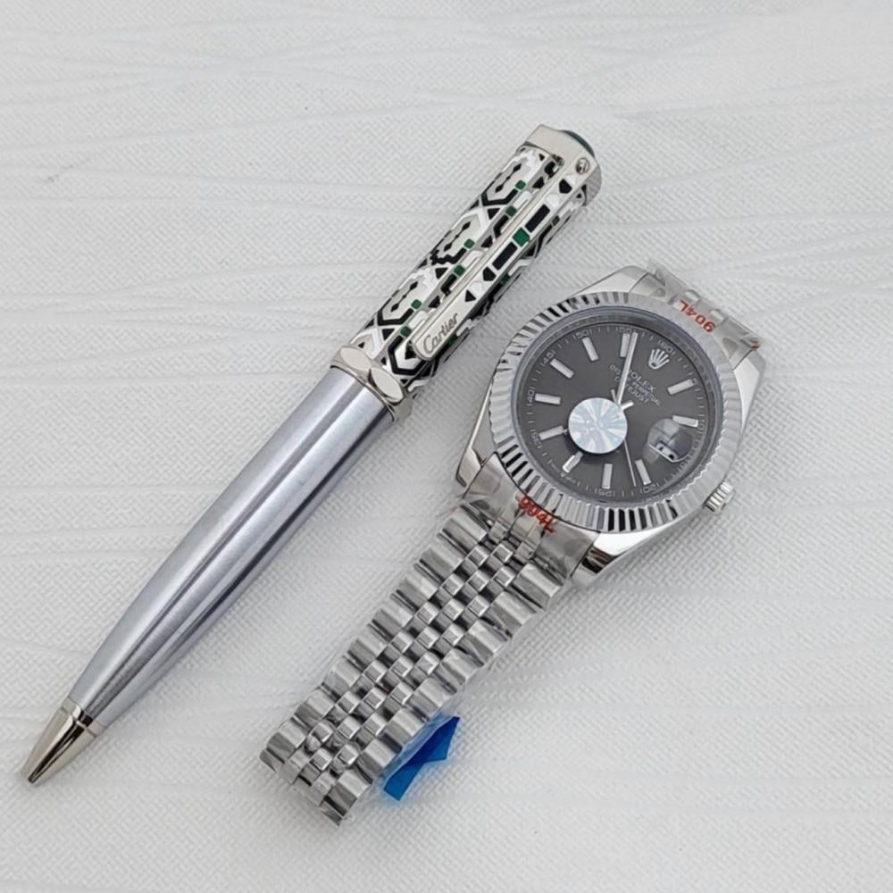 طقم ساعة رولكس وقلم كارتير نسخة الشرق الاوسط