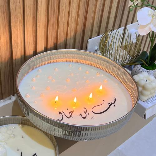 شمعة استقبال كبيره فضي شموع معطره