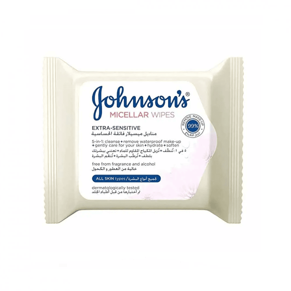 جونسون مناديل فائقة الحساسية للجميع أنواع البشرة 25مناديل