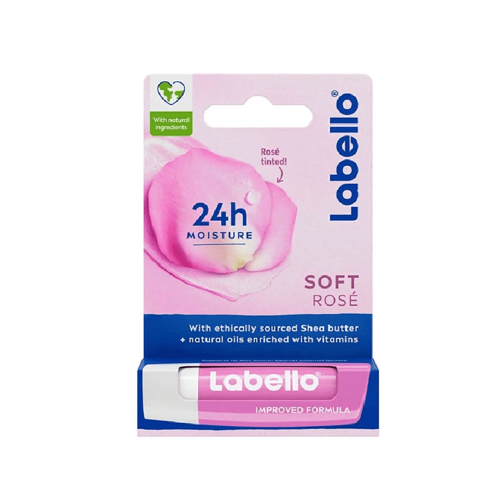 مرطب العناية بالشفاه بلمعان بلون زهري خفيف ترطيب لمدة 24 ساعة من لابيلو-4.8 جم