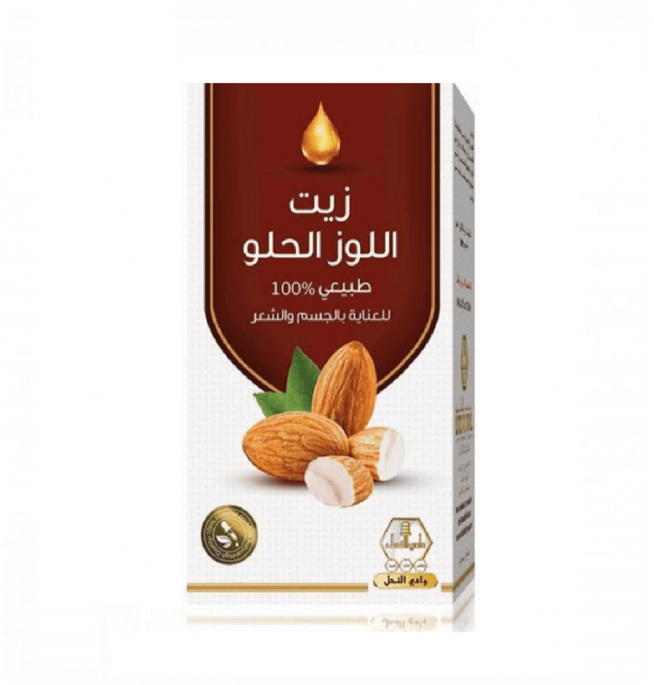 زيت اللوز الحلو للعناية بالجسم والشعر من وادي النحل 125مل