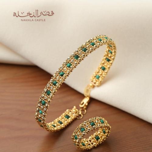 أسورة وخاتم ذهب عيار 21 الوزن 14.57 جرام