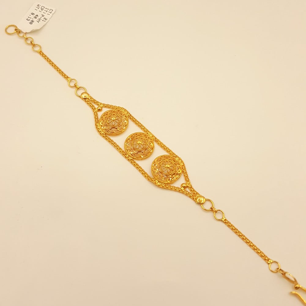 22K Gold Bracelet For Women - 235-GBR3056 in 6.750 Grams