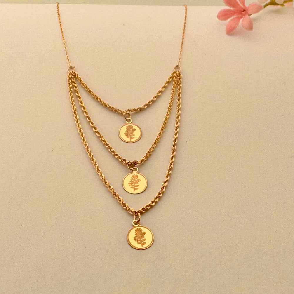 قلادة ذهب عيار 21 ثلاثية الطبقات وزن جرام مصاغات الأربش