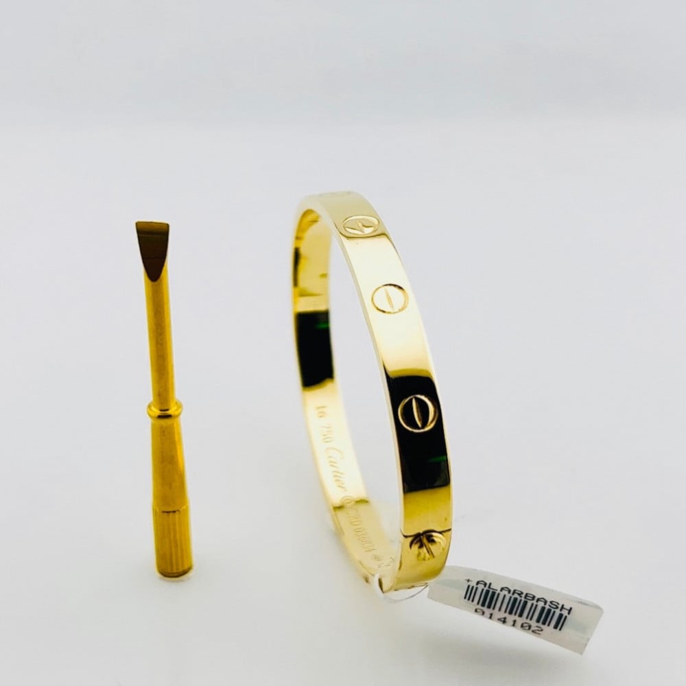 Cartier Yellow Gold Plain Love Bracelet Size 19 B6035519 | Rich Diamonds