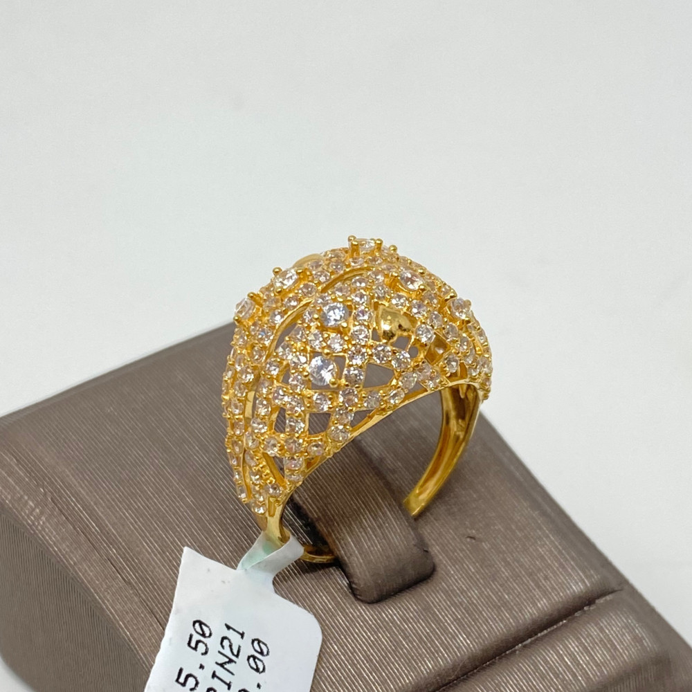 1 GRAM GOLD LEDIES DIAMOND RING FOR WOMEN DESIGN A-3 – Radhe Imitation