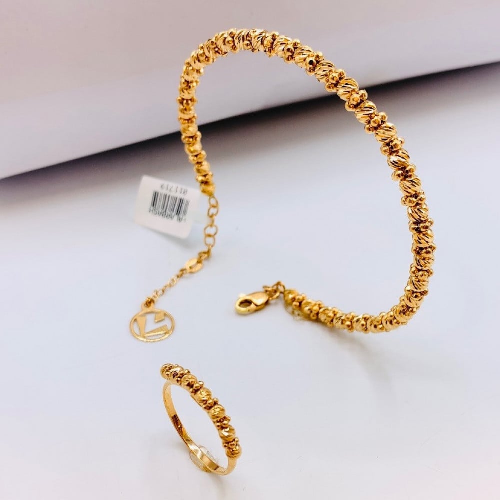 18k Saudi Real Gold Light Weight Bracelet(wheat Design)#3 | eBay