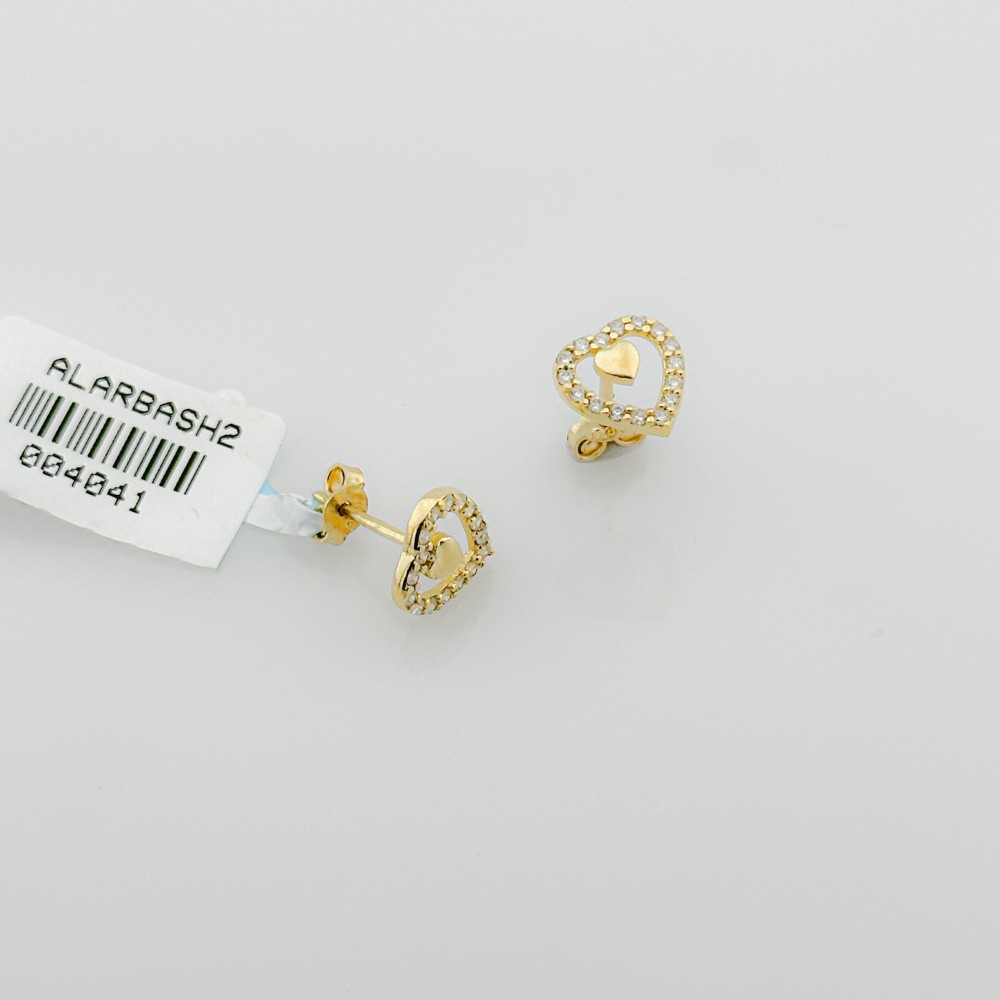 فرع حلق ذهب عيار 18 وزن جرام بتصميم قلب مميز مصاغات