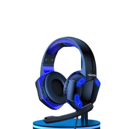 ماتريكس سماعات رأس للألعاب مع تأثير إضاءة LED - أسود - M-730