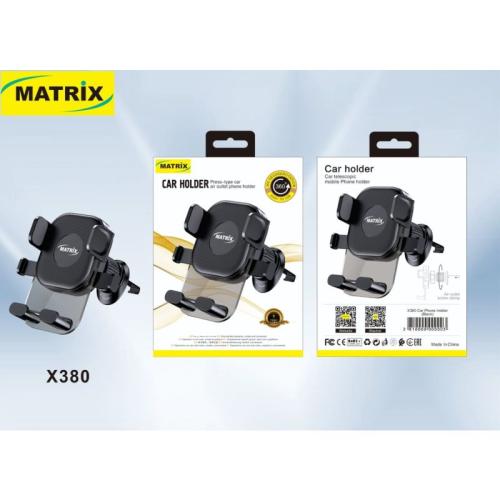 ماتريكس حامل هاتف تلسكوبي لفتحة التهوية في السيارة - أسود - X380