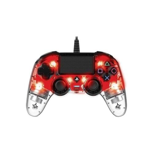 ناكون وحدة تحكم لجهاز بلايستيشن 4 - أحمر شفاف