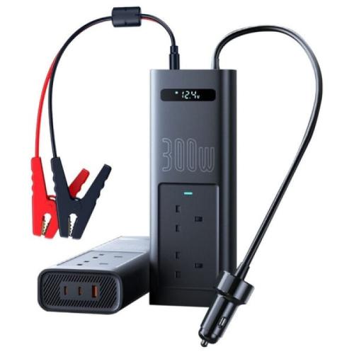 بايسوس محول طاقة للسيارة - 5 منافذ - 300 واط - أسود - C00337607117-Z1