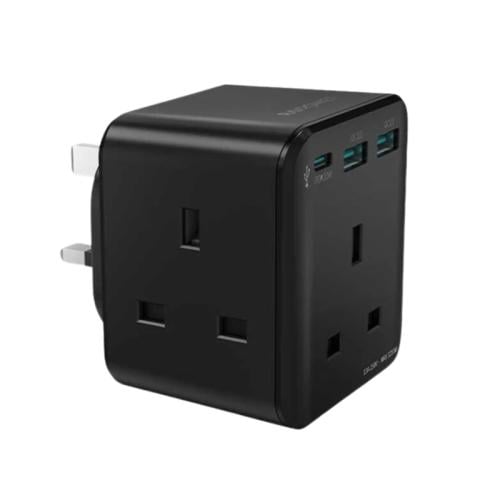 راف باور شاحن جداري - 20 واط - 3 منافذ - 3 منافذ AC - أبيض - RP-PC1037