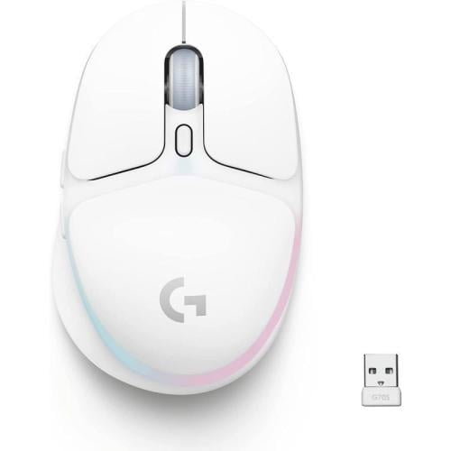 لوجيتيك ماوس ألعاب بأضواء RGB - لاسلكية - أبيض - G705