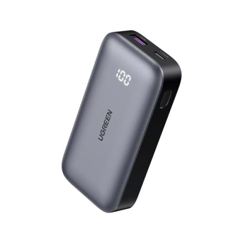 يو جرين باور بانك 10000 مللي أمبير في الاتجاهين للشحن السريع بقوة 30 واط بمنفذين - رمادي