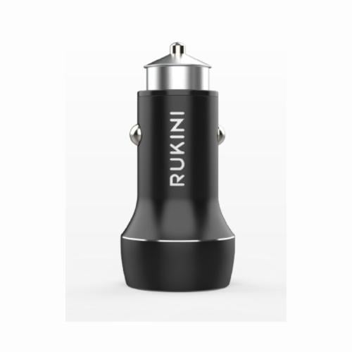 روكيني شاحن سيارة منفذين USB - بقوة 24 واط - أسود - RC319-S
