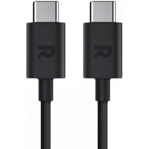 راف باور كابل Type-C إلى Type-C مصنوع من مادة TPE - طول 1 متر - أسود - RP-CB1021